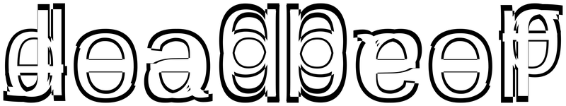 Ambigram for deadbeef in Liberationmono-regular